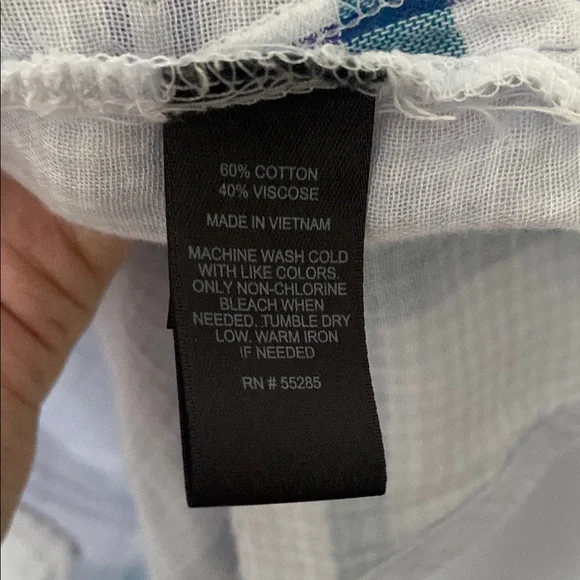 Express Teal and White Plaid Shirt - Picture 10 of 13